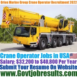 Orion Marine Group Crane Operator Recruitment 2022-23