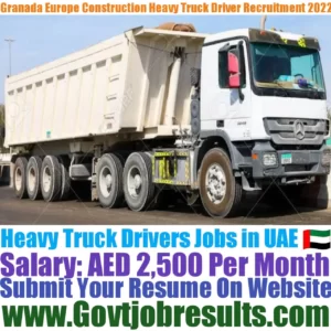 Granada Europe Construction Heavy Truck Driver Recruitment 2022-23