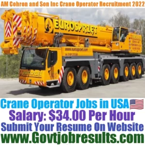 AM Cohron and Son Inc Crane Operator Recruitment 2022-23