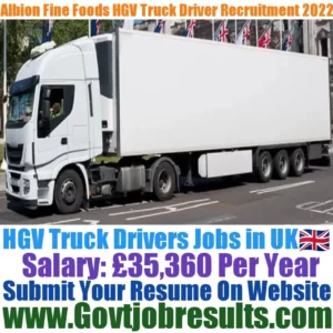 Albion Fine Foods HGV Truck Driver Recruitment 2022-23