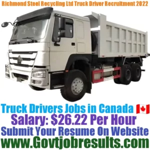 Richmond Steel Recycling Ltd Truck Driver Recruitment 2022-23