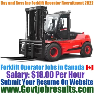 Day and Ross Inc Forklift Operator Recruitment 2022-23