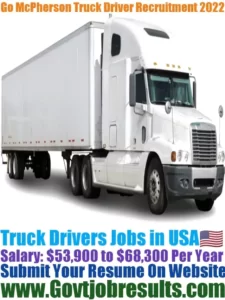 Go McPherson Truck Driver Recruitment 2022-23