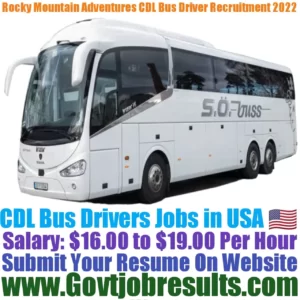 Rocky Mountain Adventures CDL Bus Driver Recruitment 2022-23