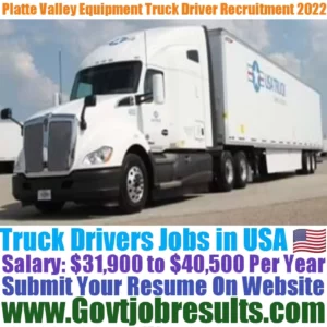 Platte Valley Equipment Truck Driver Recruitment 2022-23