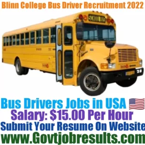 Blinn College Bus Driver Recruitment 2022-23