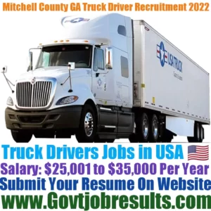 Mitchell County GA Truck Driver Recruitment 2022-23