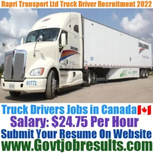 Rapri Transport Ltd Truck Driver Recruitment 2022-23