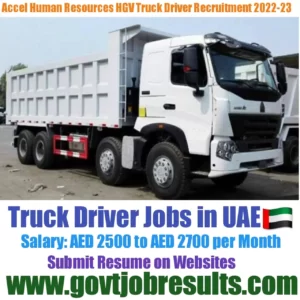 Accel Human Resources HGV Truck Driver Recruitment 2022-23