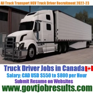 All Track Transport HGV Truck Driver Recruitment 2022-23