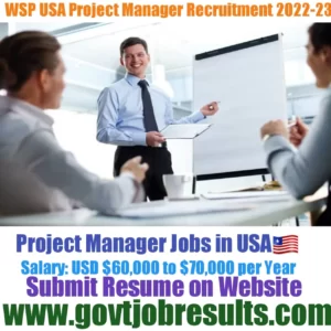WSP USA Project Manager Recruitment 2022-23