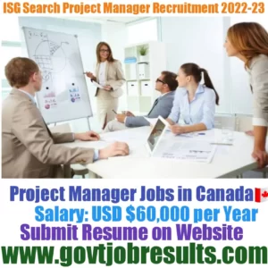 ISG Search Project Manager Recruitment 2022-23