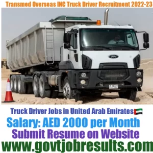 Transmed Overseas Inc Truck Driver Recruitment 2022-23