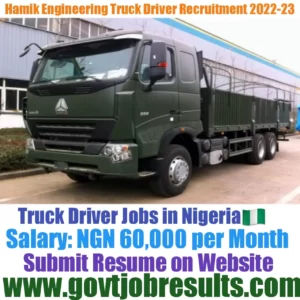 Hamik Engineering Rivers Truck Driver Recruitment 2022-23