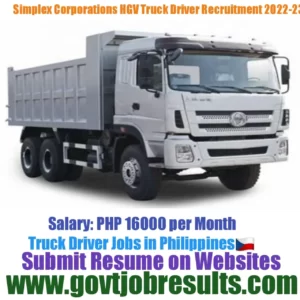 Simplex Industrial Corporation HGV Truck Driver Recruitment 2022-23