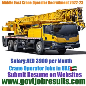 Middle East Crane Operator Recruitment 2022-23