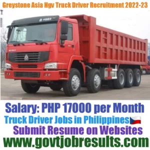 Greystone Asia Resources INC Truck Driver Recruitment 2022-23