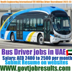 Vealth Engineering Intrnational FZC HGV Bus Driver Recruitment 2022-23