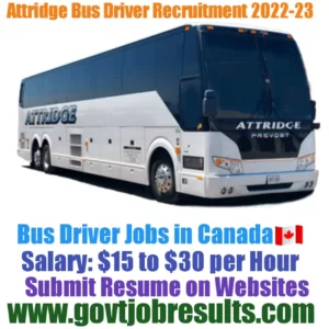 Attridge Transportation Bus Driver Recruitment 2022-23