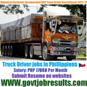 Universal Harvester Incorporated HGV Truck Driver Recruitment 2022-23