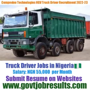 Compovine Technologies HGV Truck Driver Recruitment 2022-23