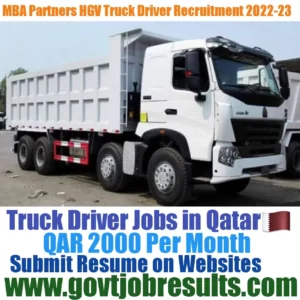 MBA partners HGV Truck Driver Recruitment 2022-23