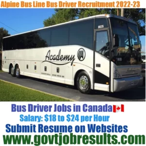 Alpine Bus Lines HGV bus Driver Recruitment 2022-23
