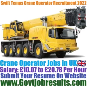 Swift Temps Crane Operator Recruitment 2022-23