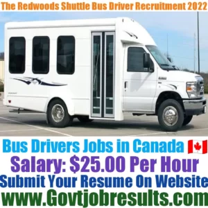 The Redwoods Shuttle Bus Driver Recruitment 2022-23