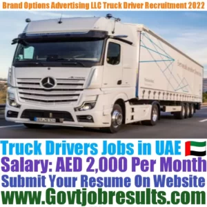 Brand Options Advertising LLC Truck Driver Recruitment 2022-23