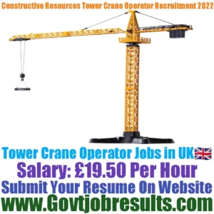Constructive Resources Tower Crane Operator 2022-23