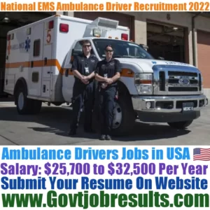 National EMS Ambulance Driver Recruitment 2022-23