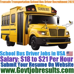 Transafe Transportation School Bus Driver Recruitment 2022-23