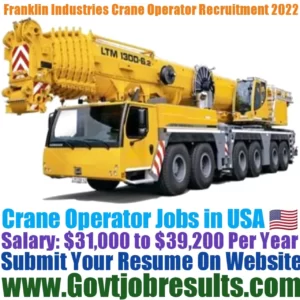 Franklin Industries Crane Operator Recruitment 2022-23