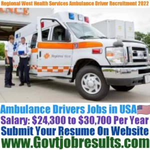 Regional West Health Services Ambulance Driver Recruitment 2022-23