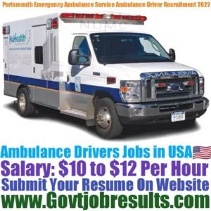 Portsmouth Emergency Ambulance Service Ambulance Driver Recruitment 2022-23