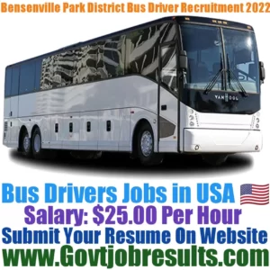 Bensenville Park District Bus Driver Recruitment 2022-23