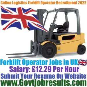 Culina Logistics Forklift Operator Recruitment 2022-23