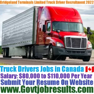 Bridgeland Terminals Limited Truck Driver Recruitment 2022-23