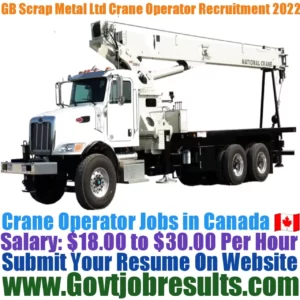 GB Scrap Metal Ltd Crane Operator Recruitment 2022-23