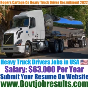 Rogers Cartage Co Heavy Truck Driver Recruitment 2022-23