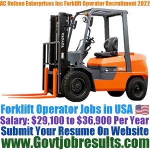 AC Nelsen Enterprises Inc Forklift Operator Recruitment 2022-23