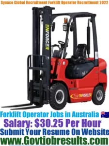 Synaco Global Recruitment Forklift Operator Recruitment 2022-23