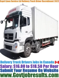 Capri Linen Service Ltd Delivery Truck Driver Recruitment 2022-23