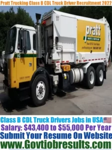 Pratt Trucking Class B CDL Truck Driver Recruitment 2022-23
