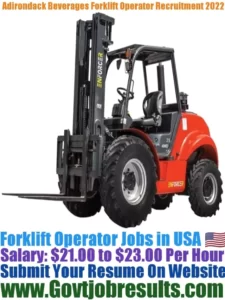 Adirondack Beverages Forklift Operator Recruitment 2022-23