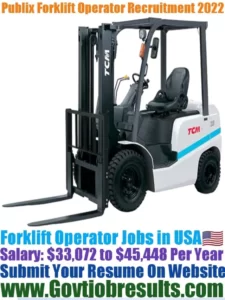 Publix Forklift Operator Recruitment 2022-23
