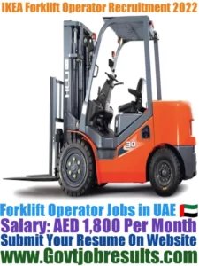 IKEA Forklift Operator Recruitment 2022-23