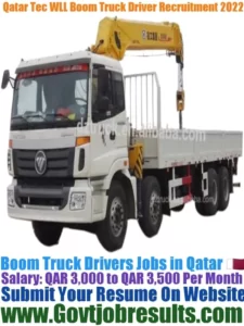 Qatar Tec WLL Boom Truck Driver Recruitment 2022-23