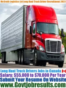 McGrath Logistics Ltd Long Haul Truck Driver Recruitment 2022-23